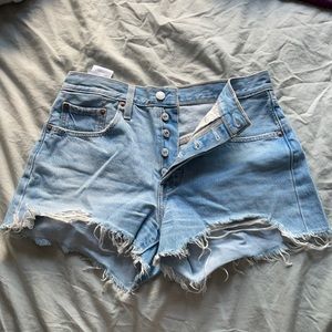 BRAND new high waisted blue levi jean shorts